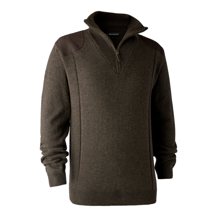 Sheffield Zip Neck Knit – Dunkle Ulme – Deerhunter