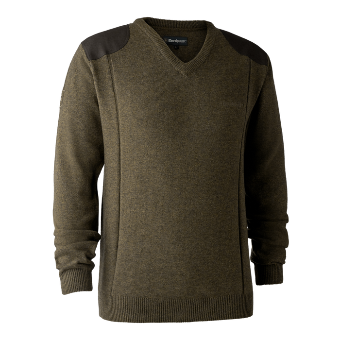 Sheffield-Strickpullover mit V-Ausschnitt – Zypresse – Deerhunter