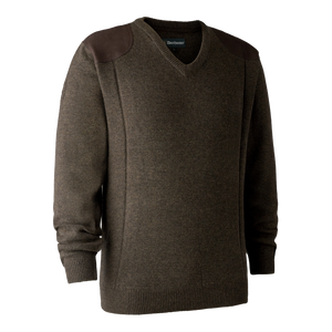 Sheffield Strickpullover mit V-Ausschnitt Dark Elm - Deerhunter