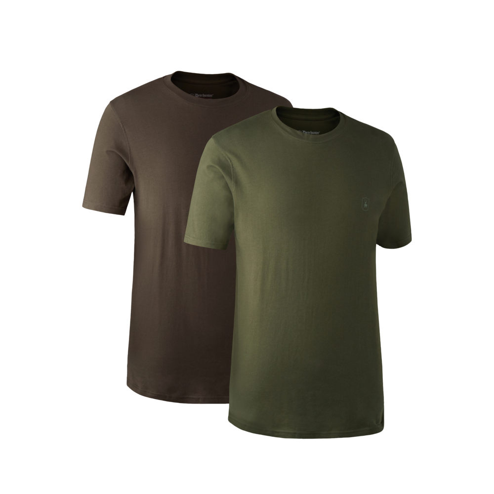 T-Shirt 2er Pack Grün/Braun - Deerhunter