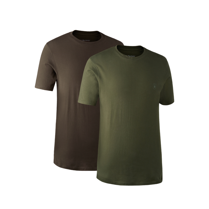 T-Shirt 2er-Pack Grün/Braun - Deerhunter