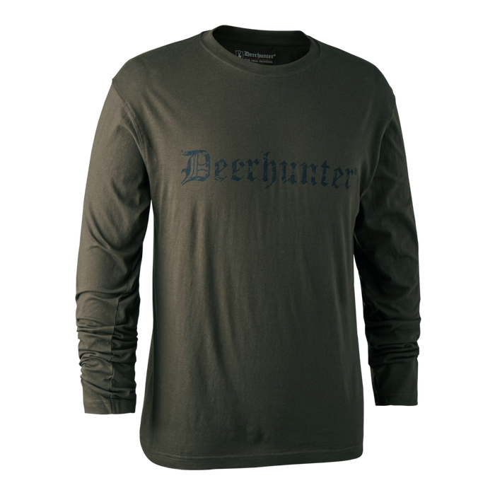 Logo-Langarm-T-Shirt – Text – Deerhunter