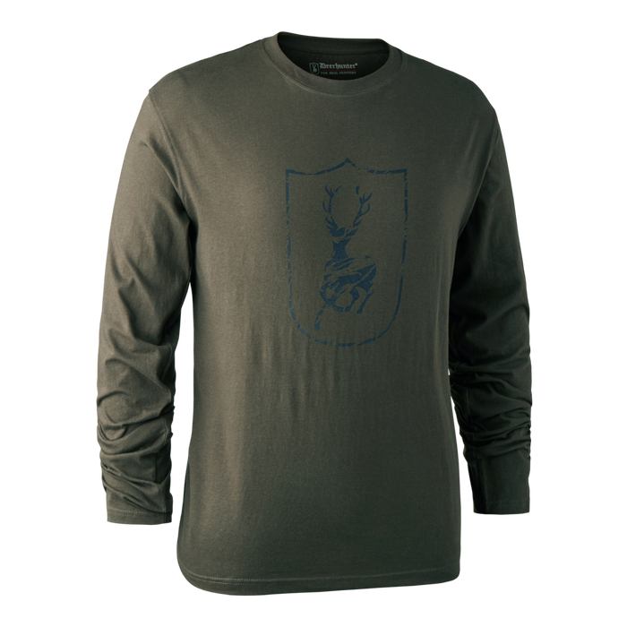 Langarm-Logo-T-Shirt – Schild – Deerhunter