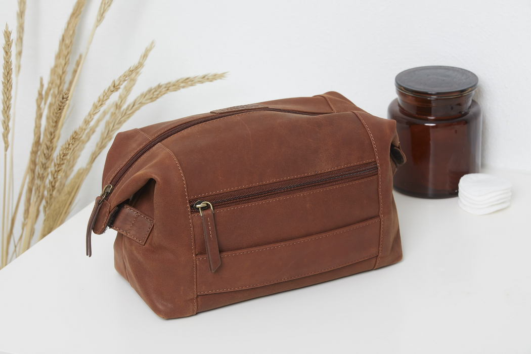 Leder-Kulturbeutel Braun - Corium