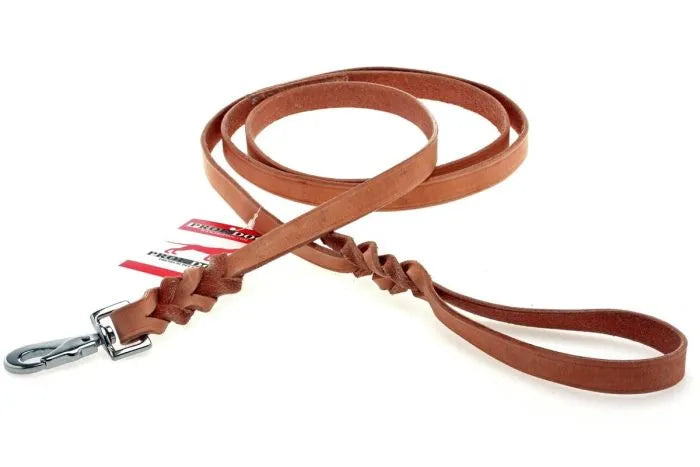 Lederleine mit Geflecht und Karabiner - PROF DOG