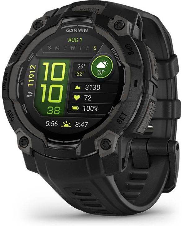 Instinct® 3 – 45 mm, AMOLED, Sort med sort rem 1