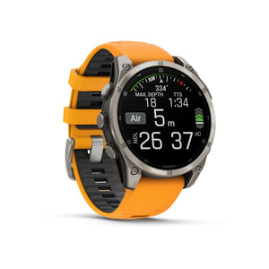 fēnix® 8 – 47 mm, AMOLED, Saphir, Titan mit Spark Orange/Graphite Silikonarmband – Garmin