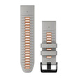 Quickfit 22 mm urremme, Fog Gray/Ember Orange silikone 1