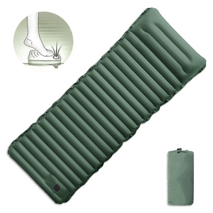 Globuz – Cloud Liegematte mit integrierter Fußpumpe, 195 × 70 × 10 cm, Grün/Grau