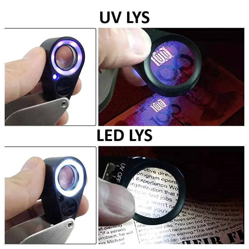 Globuz - 20x Inspektionslupe mit LED- & UV-Licht