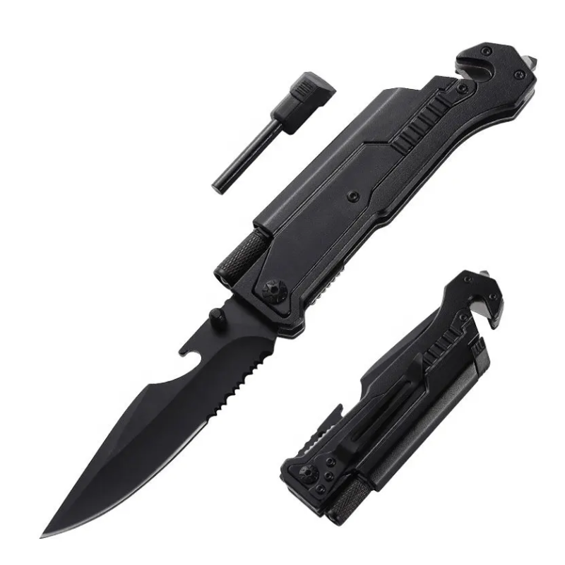 Globuz - Survival-Messer mit Feuerstahl & Taschenlampe