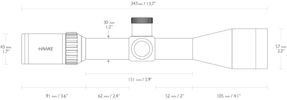 Zielfernrohr Vantage 30 WA SF IR 4-16x50 Half Mil Dot - Hawke