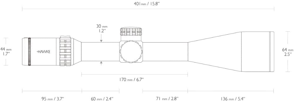 Frontier 30 SF 5-30x56 Mil Pro (20x) - Hawke
