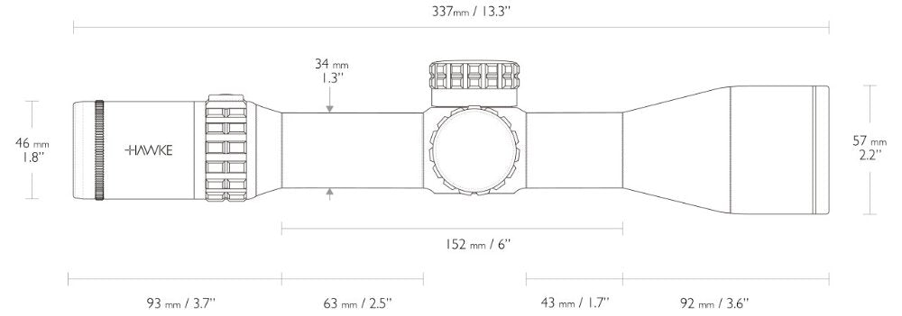 Frontier 34 FFP - 3-18x50 FFP Mil Pro Ext. (18x) - Hawke
