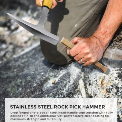 Geologenhammer aus Edelstahl - SPITZKOPF