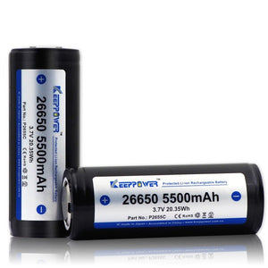26650 KeepPower 5500mAh Protected Li-Ion Akku 3,6V - 2PACK