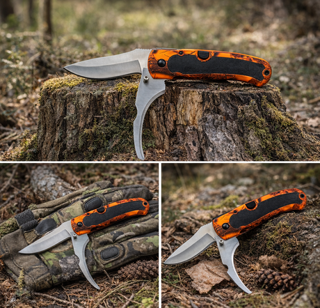 Orange Camo Klappmesser mit 2 Klingen – HuntElite