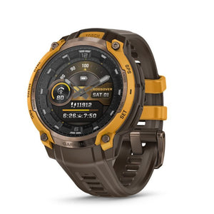 22 mm remme (Instinct® 3 - 45 mm/Instinct Crossover AMOLED), Cocoa silikone med metalspænde 2