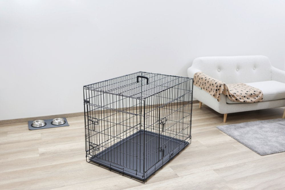 Hundetransportbox aus Stahl, zusammenklappbar – 63x48x57cm – Kerbl