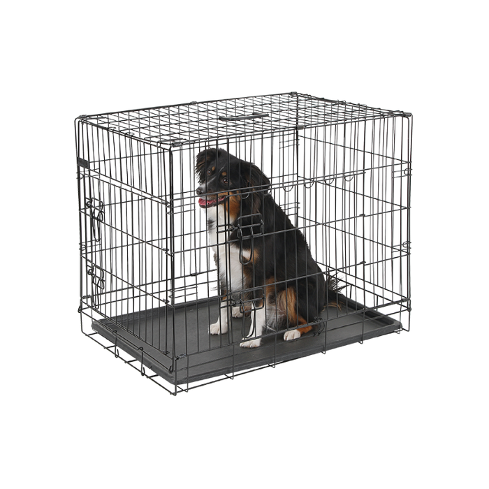 Hundetransportbox aus Stahl, zusammenklappbar – 63x48x57cm – Kerbl