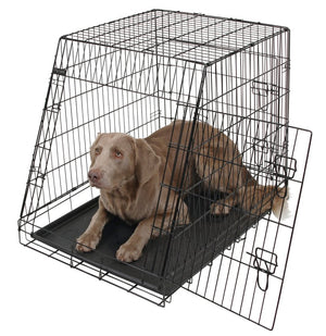 Hundebox aus Stahl, zusammenklappbar, schräg – 76x54x64cm – Kerbl