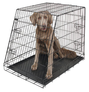 Hundebox aus Stahl, klappbar, abgeschrägt – 92x63x74 cm – Kerbl