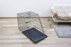 Hundebox aus Stahl, klappbar, abgeschrägt – 92x63x74 cm – Kerbl