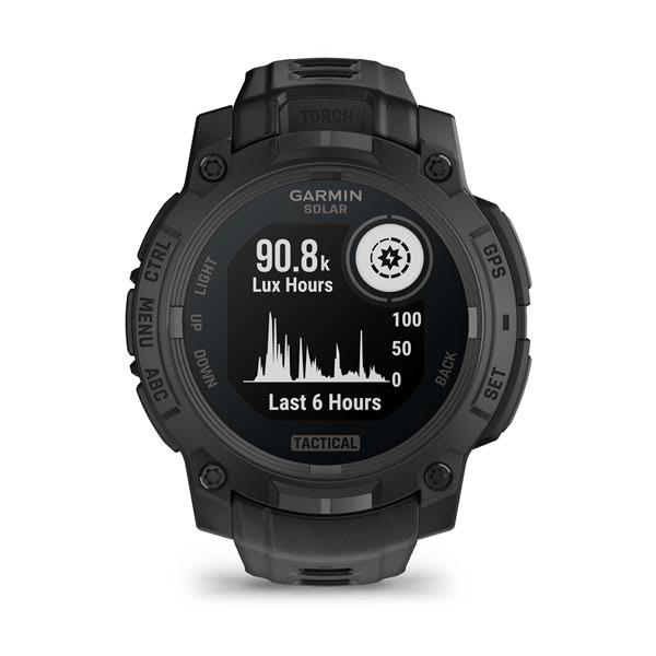 Instinct® 3 – 45 mm, Solar, Tactical Edition, Schwarz mit schwarzem Armband – Garmin