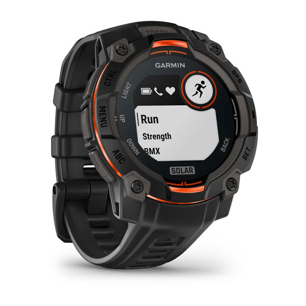 Instinct® 3 – 45 mm, Solar, Schwarz mit schwarzem Armband – Garmin