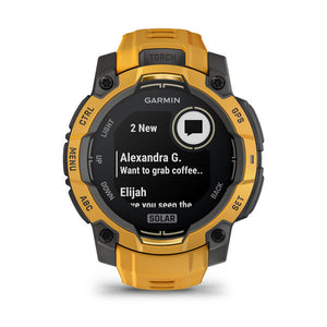 Instinct® 3 – 45 mm, Solar, Sunburst mit Sunburst/Grauem Armband – Garmin