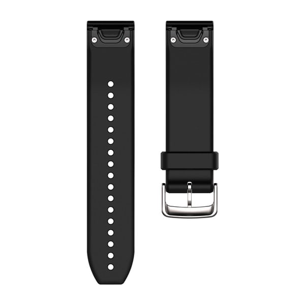 QuickFit® 22 Uhrenarmbänder, Schwarz/Silber Silikon – Garmin