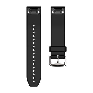 QuickFit® 22 Uhrenarmbänder, Schwarz/Silber Silikon – Garmin