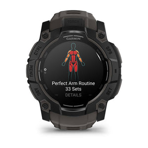Instinct® 3 – 50 mm, AMOLED, Schwarz Mit Charcoal Riemen – Garmin