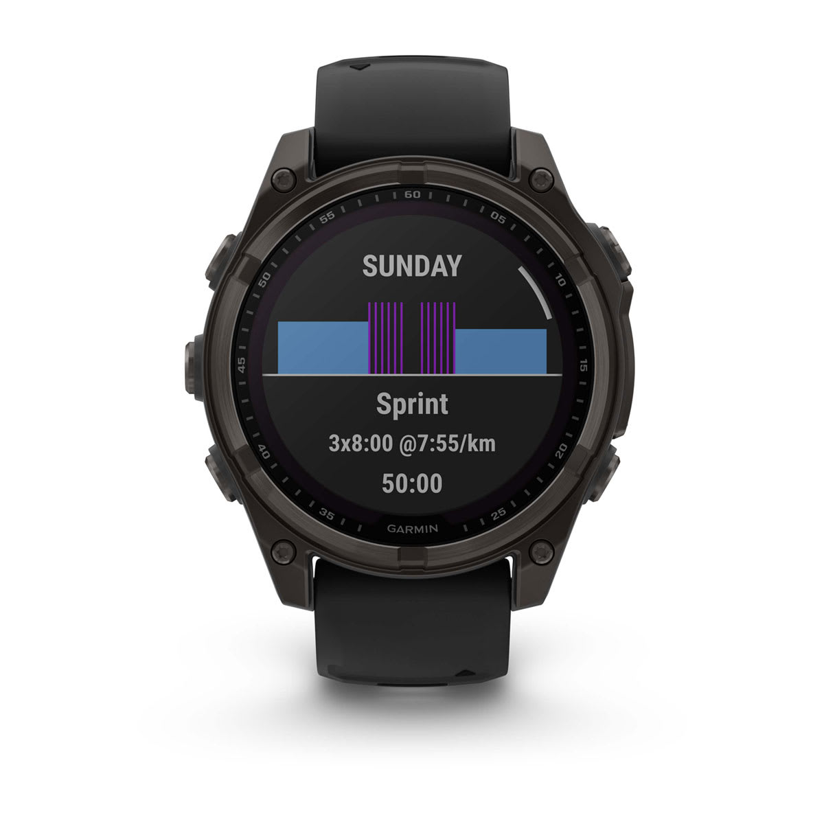 fēnix® 8 – 47 mm, Solar, Sapphire, Carbon Grey DLC-Titan mit Schwarz/Pebble Grey Silikonarmband – Garmin