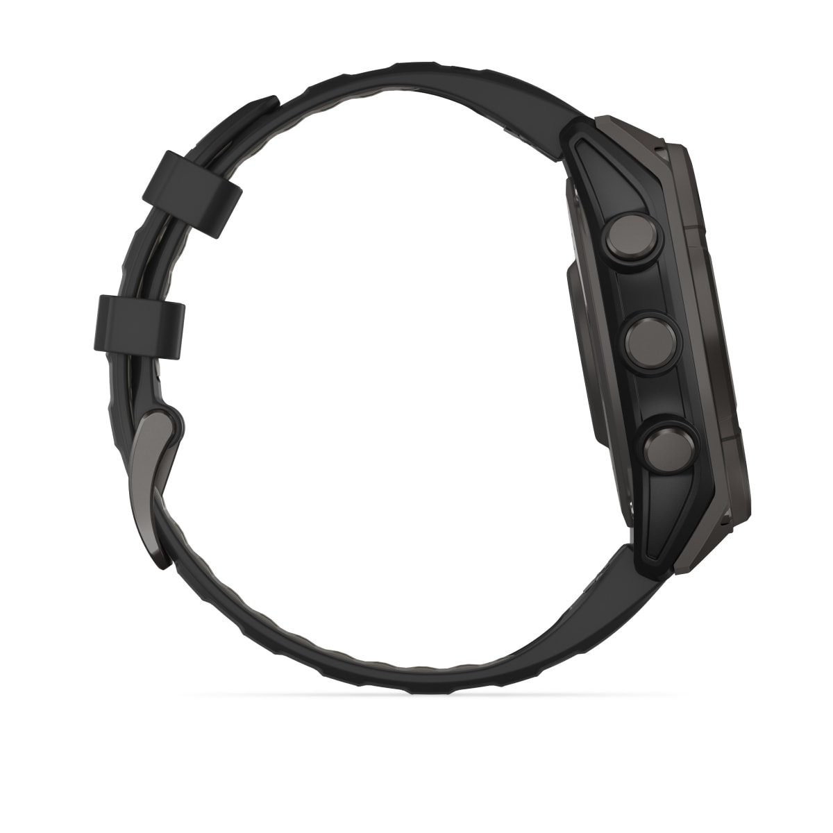 fēnix® 8 – 47 mm, Solar, Sapphire, Carbon Grey DLC-Titan mit Schwarz/Pebble Grey Silikonarmband – Garmin