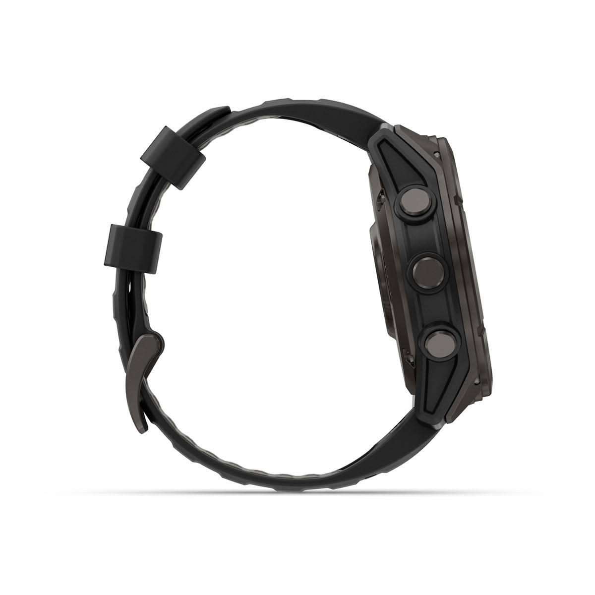 fēnix® 8 Pro – 51 mm, AMOLED, Sapphire, Carbon Grey DLC-Titanium mit Schwarz/Pebble Grey Silikonarmband – Garmin