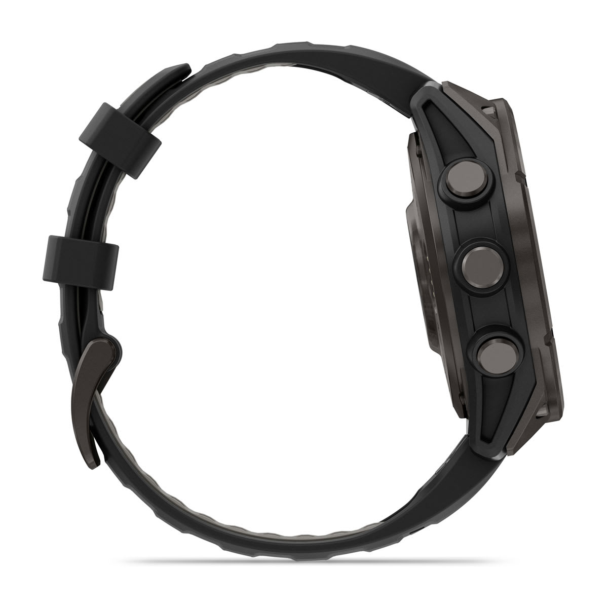 fēnix® 8 Pro – 47 mm, AMOLED, Saphir, Carbon Grey DLC-Titanium mit Schwarz/Pebble Grey Silikonarmband – Garmin