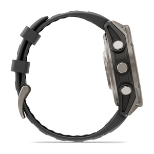fēnix® 8 Pro – 47 mm, AMOLED, Sapphire, Titan mit Silikonarmband in Graphite/Schwarz – Garmin