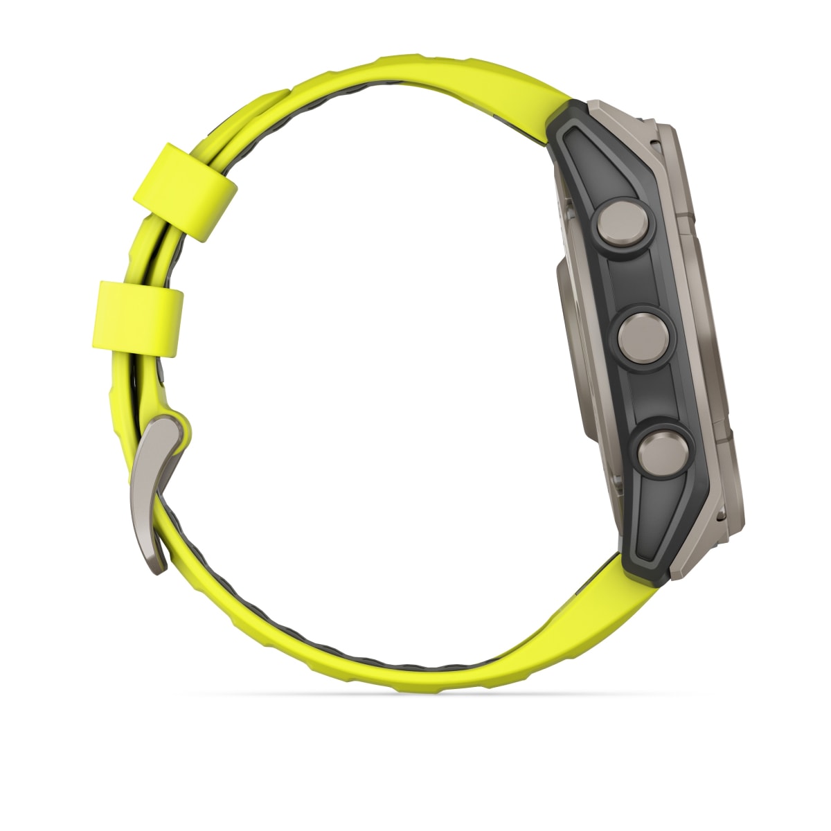 fēnix® 8 – 51 mm, Solar, Saphir, Titan mit Amp Yellow/Graphite-Silikonarmband – Garmin