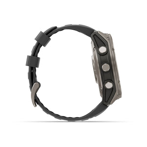 fēnix® 8 Pro – 51 mm, AMOLED, Sapphire, Titan mit Silikonarmband in Graphite/Schwarz – Garmin