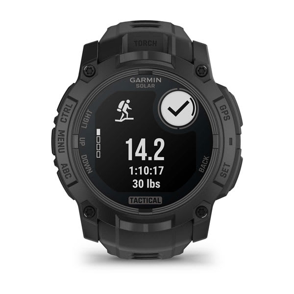Instinct® 3 – 50 mm, Solar, Tactical Edition, Schwarz mit Schwarzem Armband – Garmin