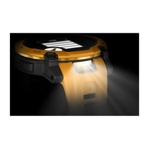 Instinct® 3 – 50 mm, Solar, Sunburst mit Sunburst/Grauem Armband – Garmin