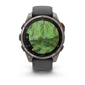 fēnix® 8 Pro – 47 mm, AMOLED, Sapphire, Titan mit Silikonarmband in Graphite/Schwarz – Garmin