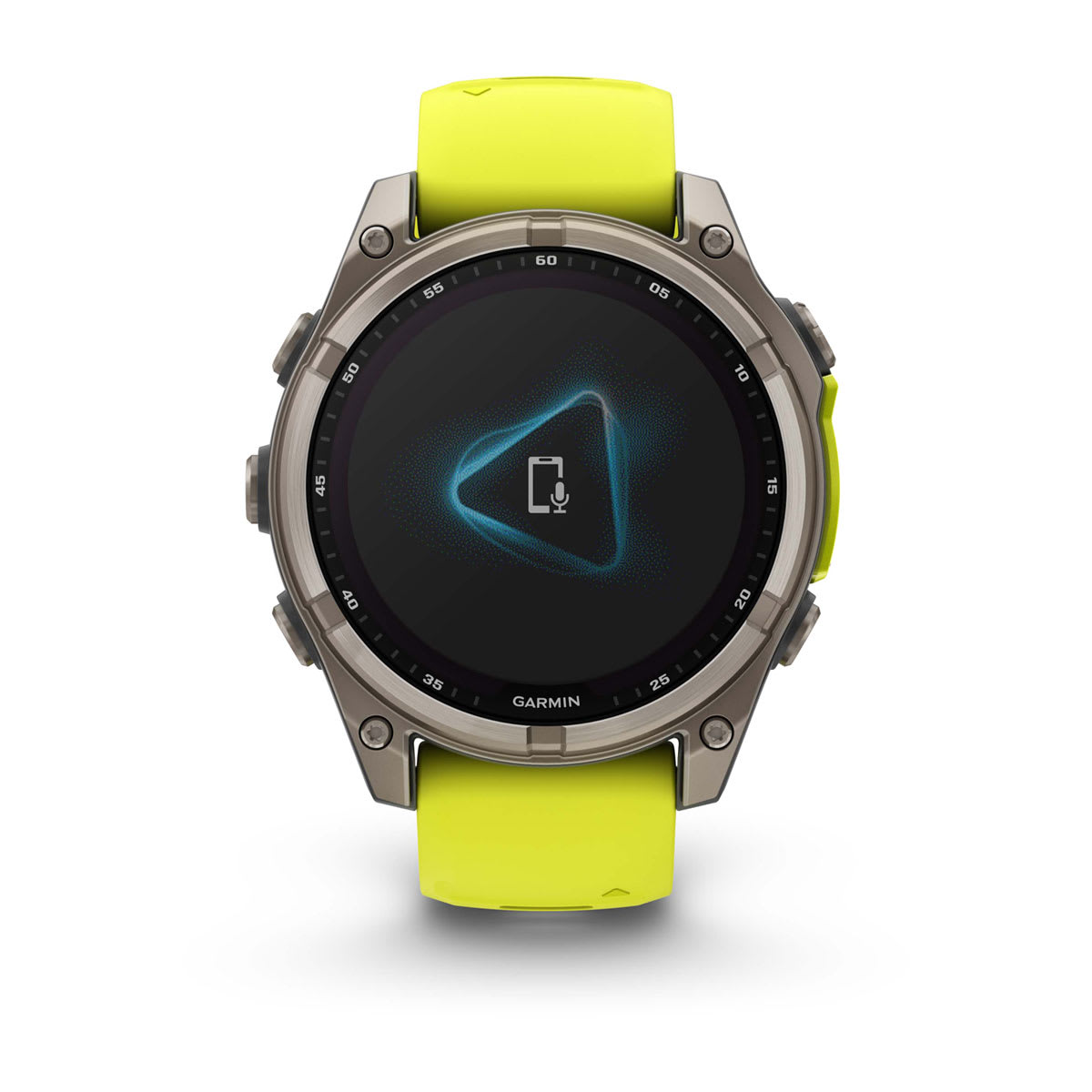 fēnix® 8 – 47 mm, Solar, Sapphire, Titanium mit Amp Yellow/Graphite Silikonarmband – Garmin