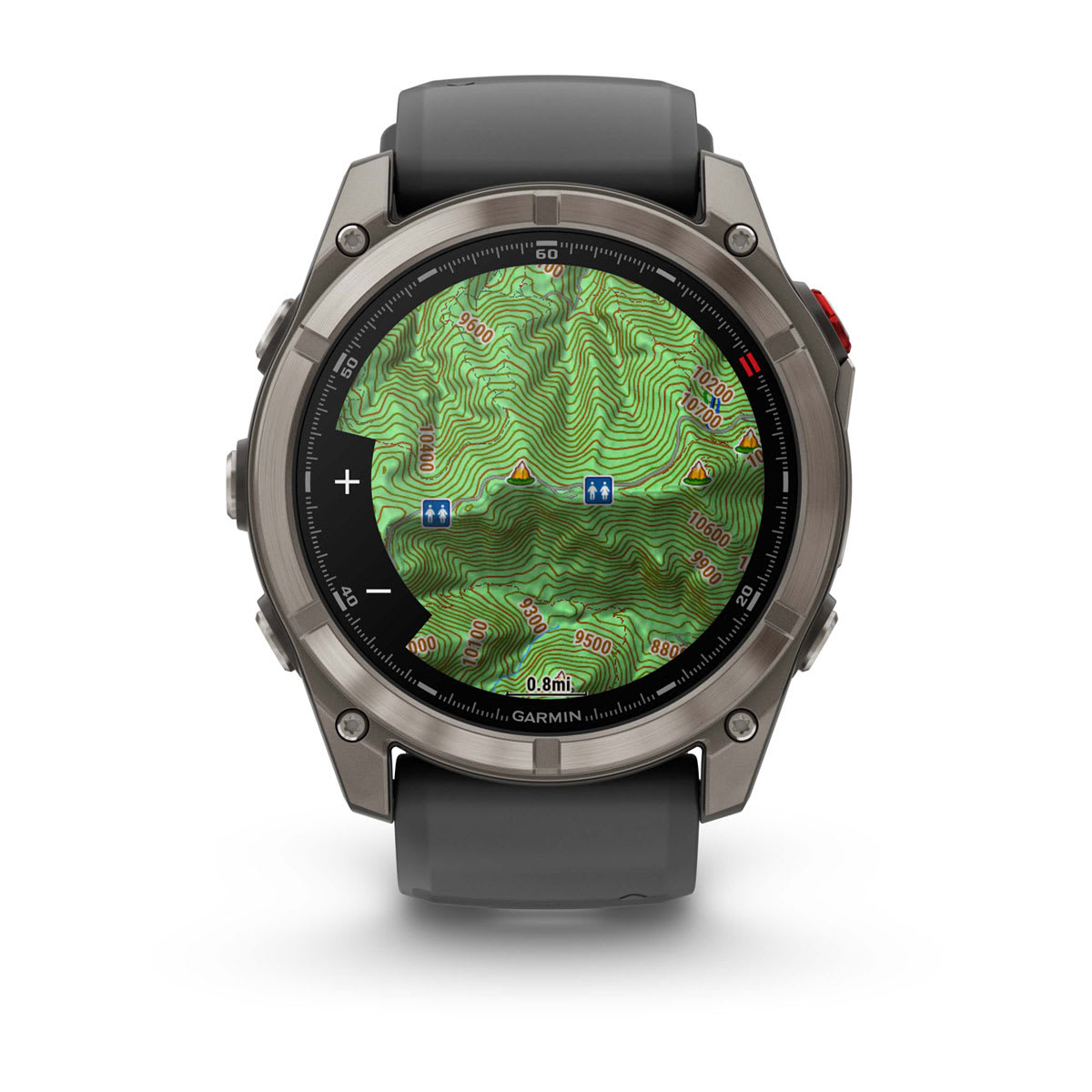 fēnix® 8 Pro – 51 mm, AMOLED, Sapphire, Titan mit Silikonarmband in Graphite/Schwarz – Garmin