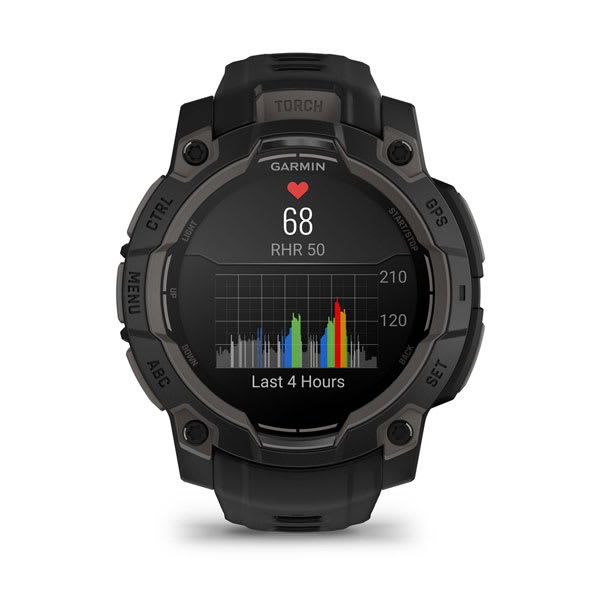Instinct® 3 – 45 mm, AMOLED, Schwarz mit schwarzem Armband – Garmin
