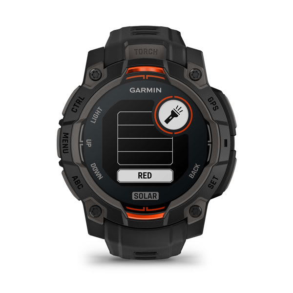 Instinct® 3 – 45 mm, Solar, Schwarz mit schwarzem Armband – Garmin