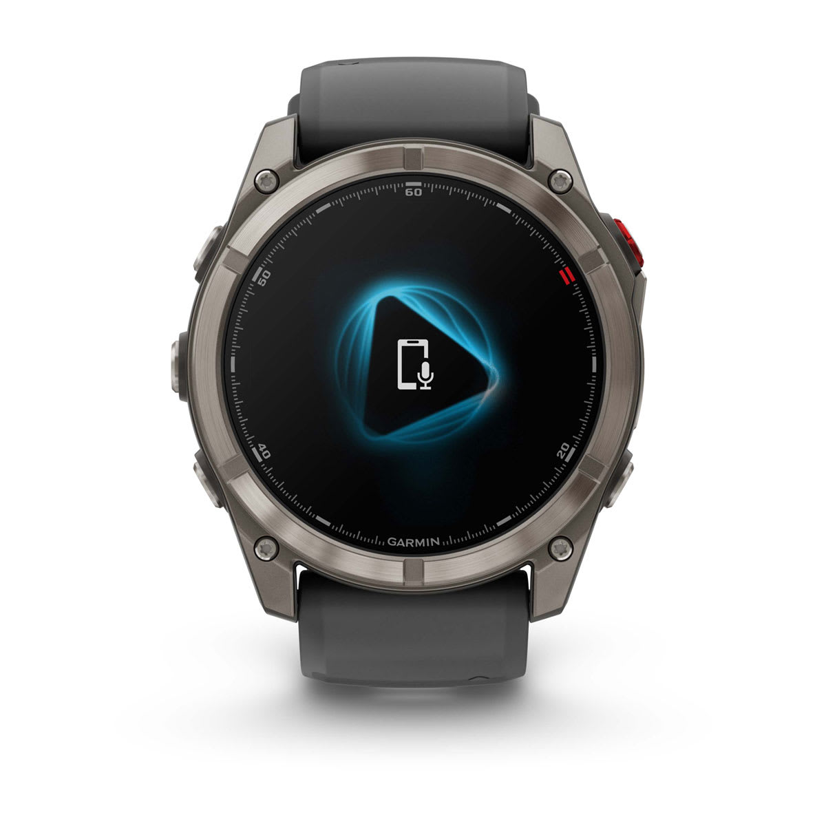 fēnix® 8 Pro – 51 mm, AMOLED, Sapphire, Titan mit Silikonarmband in Graphite/Schwarz – Garmin