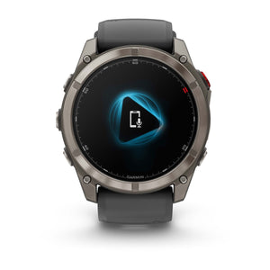 fēnix® 8 Pro – 51 mm, AMOLED, Sapphire, Titan mit Silikonarmband in Graphite/Schwarz – Garmin