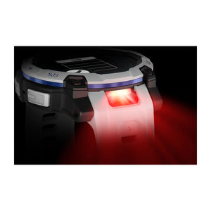 Instinct® 3 – 45 mm, Solar, Whitestone mit Whitestone/Bolt Blue Armband – Garmin